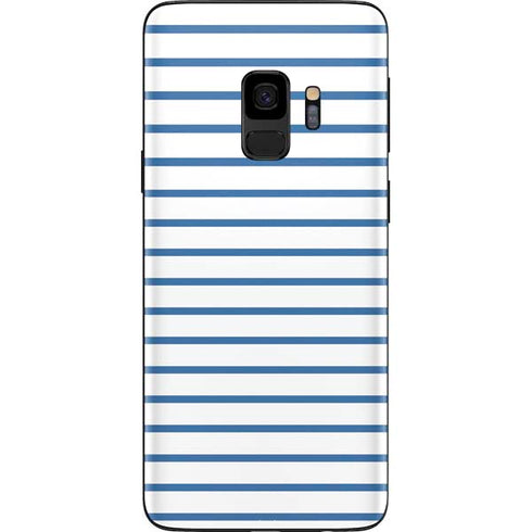 Blue and White Stripes Galaxy S9 Skin